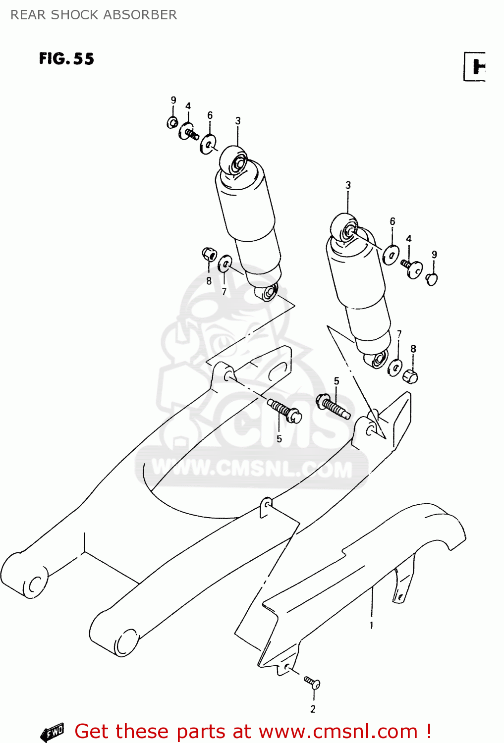 REAR SHOCK ABSORBER VZ800 1999 (X)