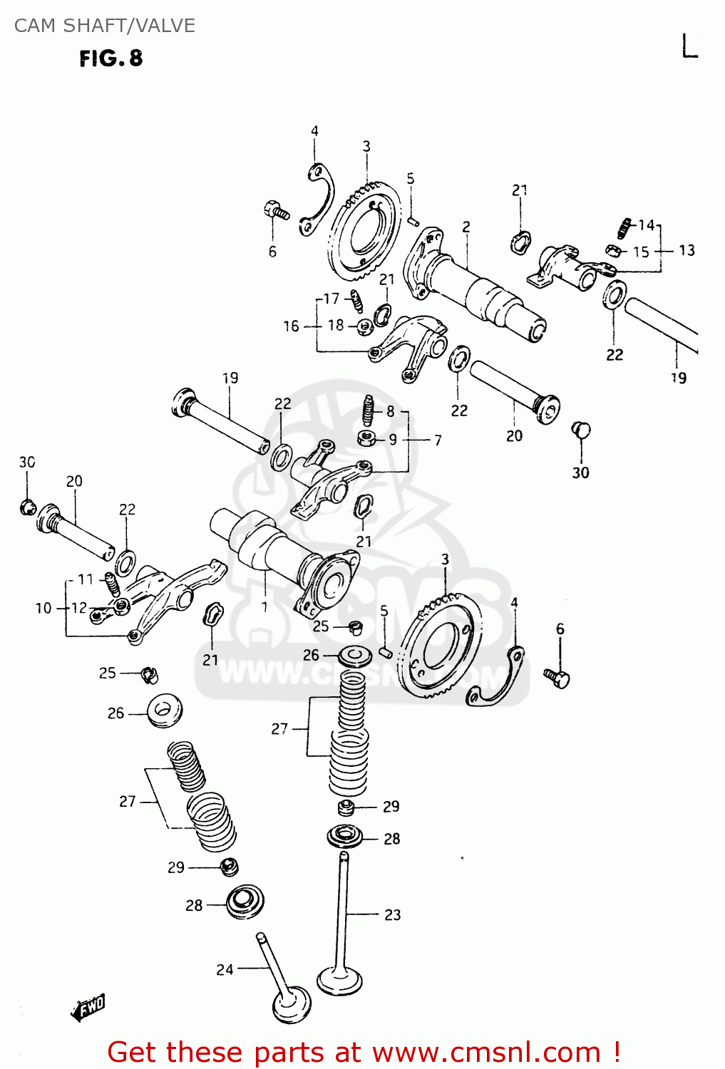 CAM SHAFT/VALVE VZ800 1999 (X)