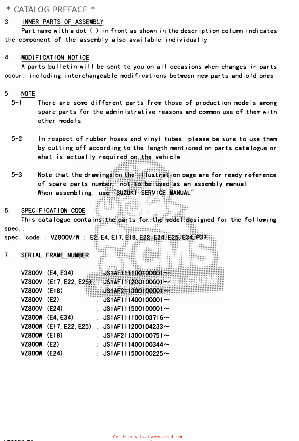 * CATALOG PREFACE * VZ800 1999 (X)