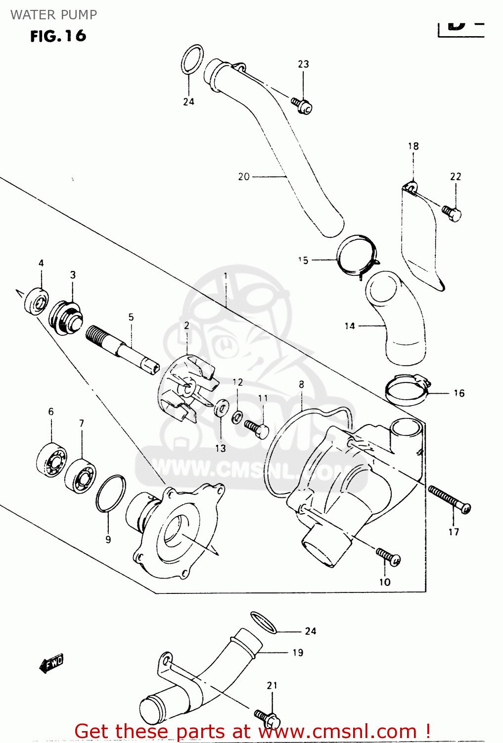 Suzuki VZ800 2000 (Y) WATER PUMP buy original WATER PUMP spares online