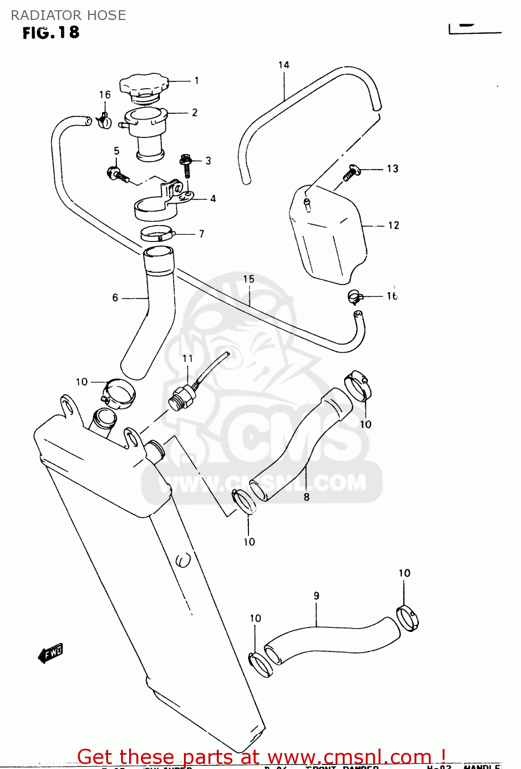 RADIATOR HOSE VZ800 2000 (Y)