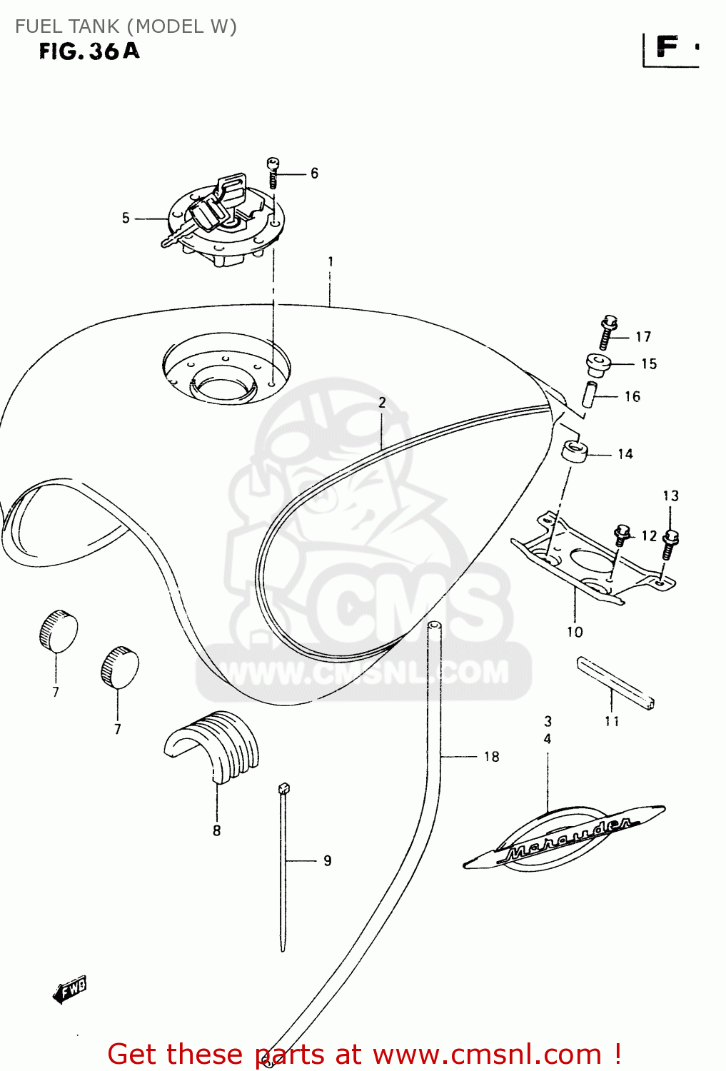 FUEL TANK (MODEL W) VZ800 2000 (Y)
