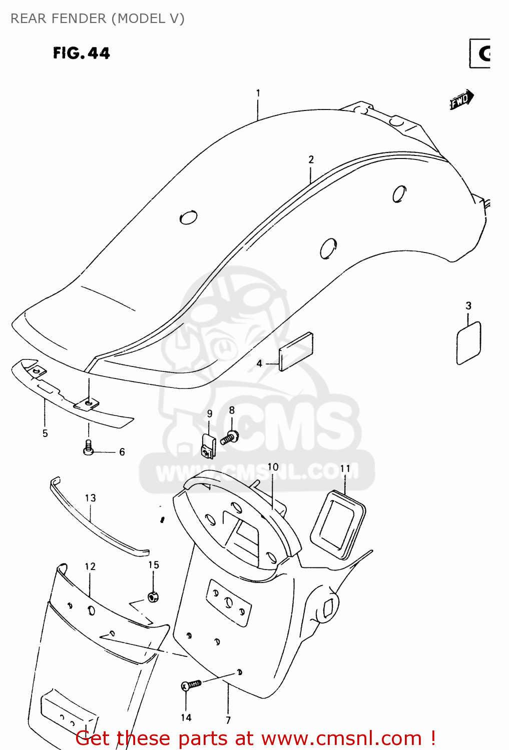 REAR FENDER (MODEL V) VZ800 2000 (Y)