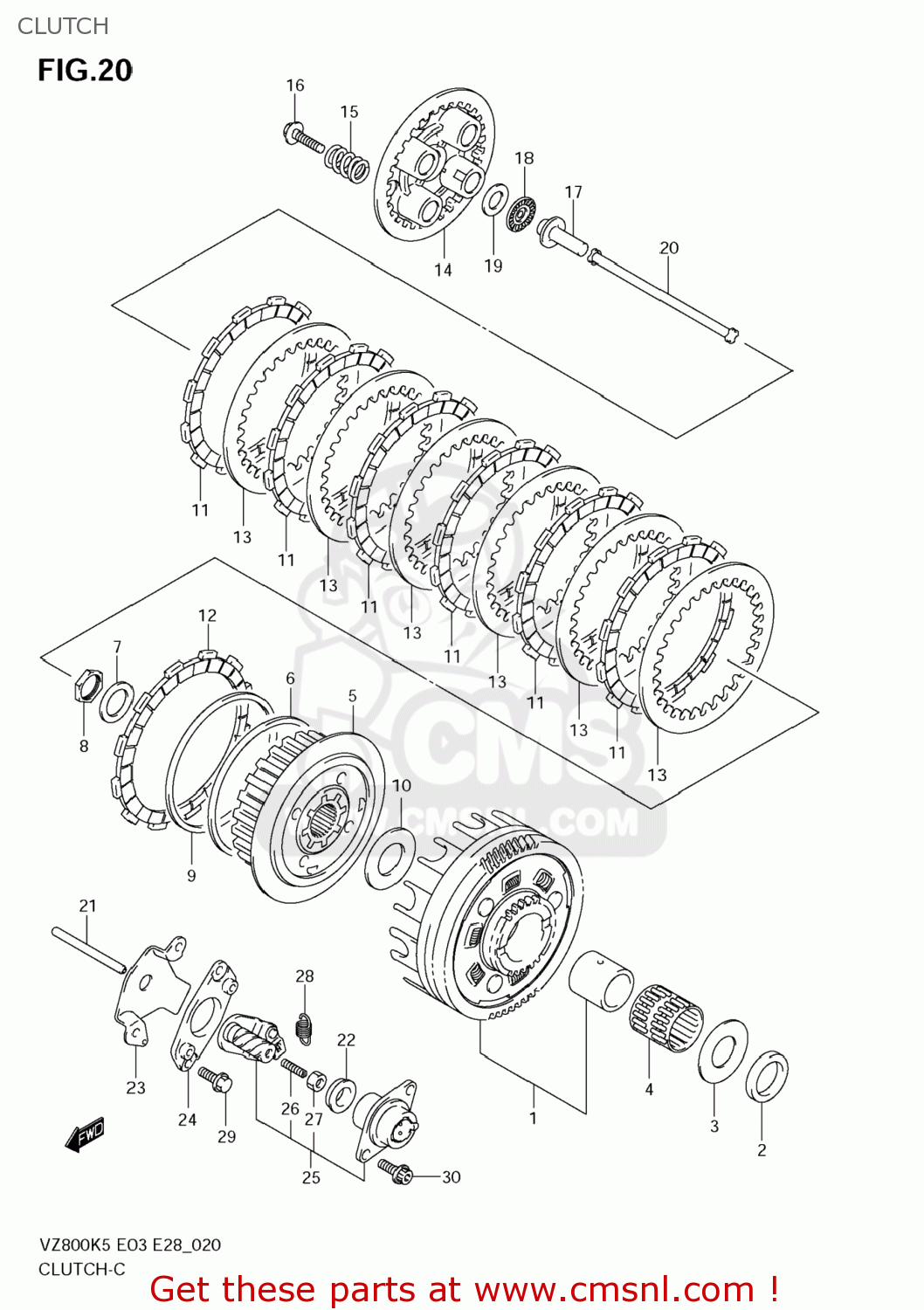 CLUTCH VZ800 BOULEVARD M50 2005 (K5) USA (E03) BOULEVARDM50 BOULEVARD-M