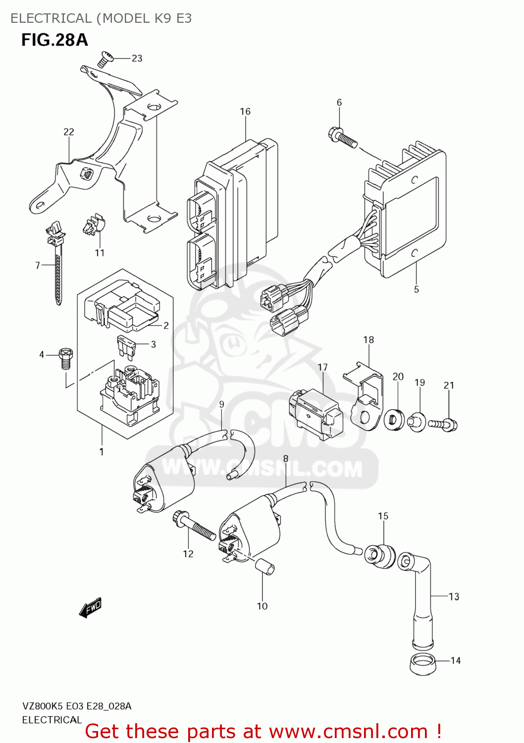 ELECTRICAL (MODEL K9 E3 VZ800 BOULEVARD M50 2005 (K5) USA (E03) BOULEVARDM50 BOULEVARD-M