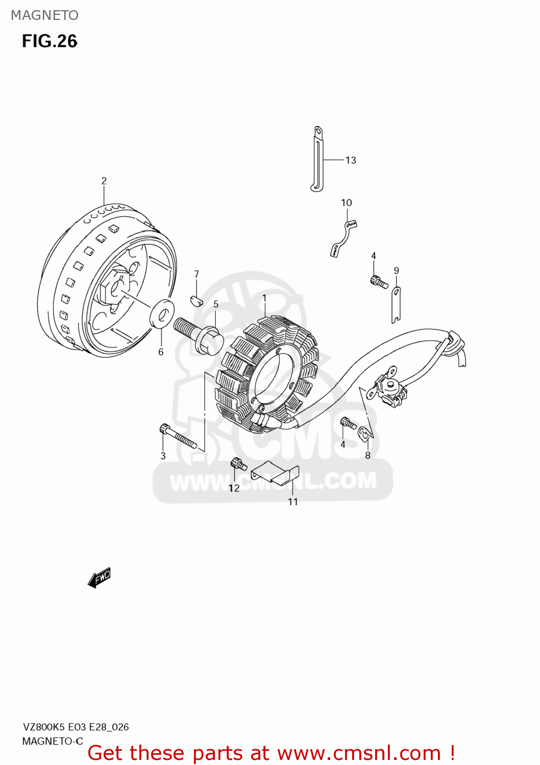 MAGNETO VZ800 BOULEVARD M50 2005 (K5) USA (E03) BOULEVARDM50 BOULEVARD-M