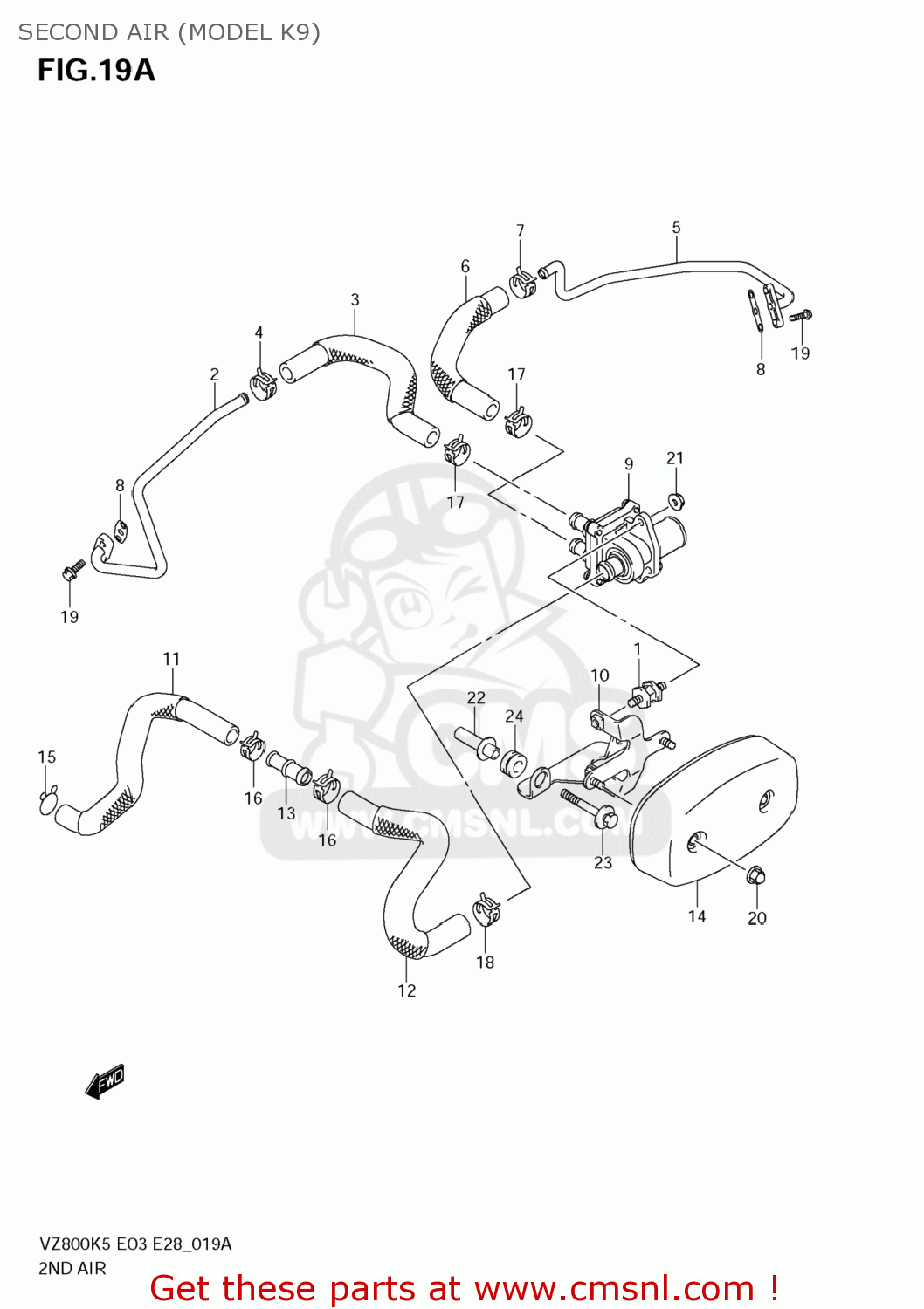 SECOND AIR (MODEL K9) VZ800 BOULEVARD M50 2005 (K5) USA (E03) BOULEVARDM50 BOULEVARD-M