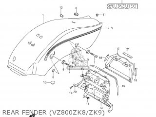 REAR FENDER (VZ800ZK8/ZK9) - VZ800 BOULEVARD M50 2005 (K5) USA (E03) BOULEVARDM50 BOULEVARD-M