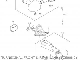 TURNSIGNAL FRONT & REAR LAMP (VZ800K9) - VZ800 BOULEVARD M50 2005 (K5) USA (E03) BOULEVARDM50 BOULEVARD-M