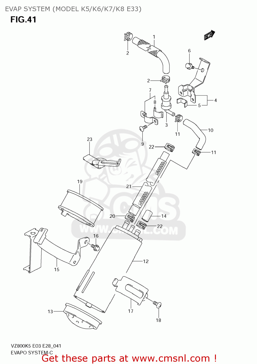 EVAP SYSTEM (MODEL K5/K6/K7/K8 E33) VZ800 BOULEVARD M50 2006 (K6) USA CALIFORNIA (E03 E33)