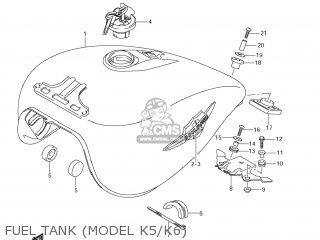 FUEL TANK (MODEL K5/K6) - VZ800 BOULEVARD M50 2006 (K6) USA CALIFORNIA (E03 E33)