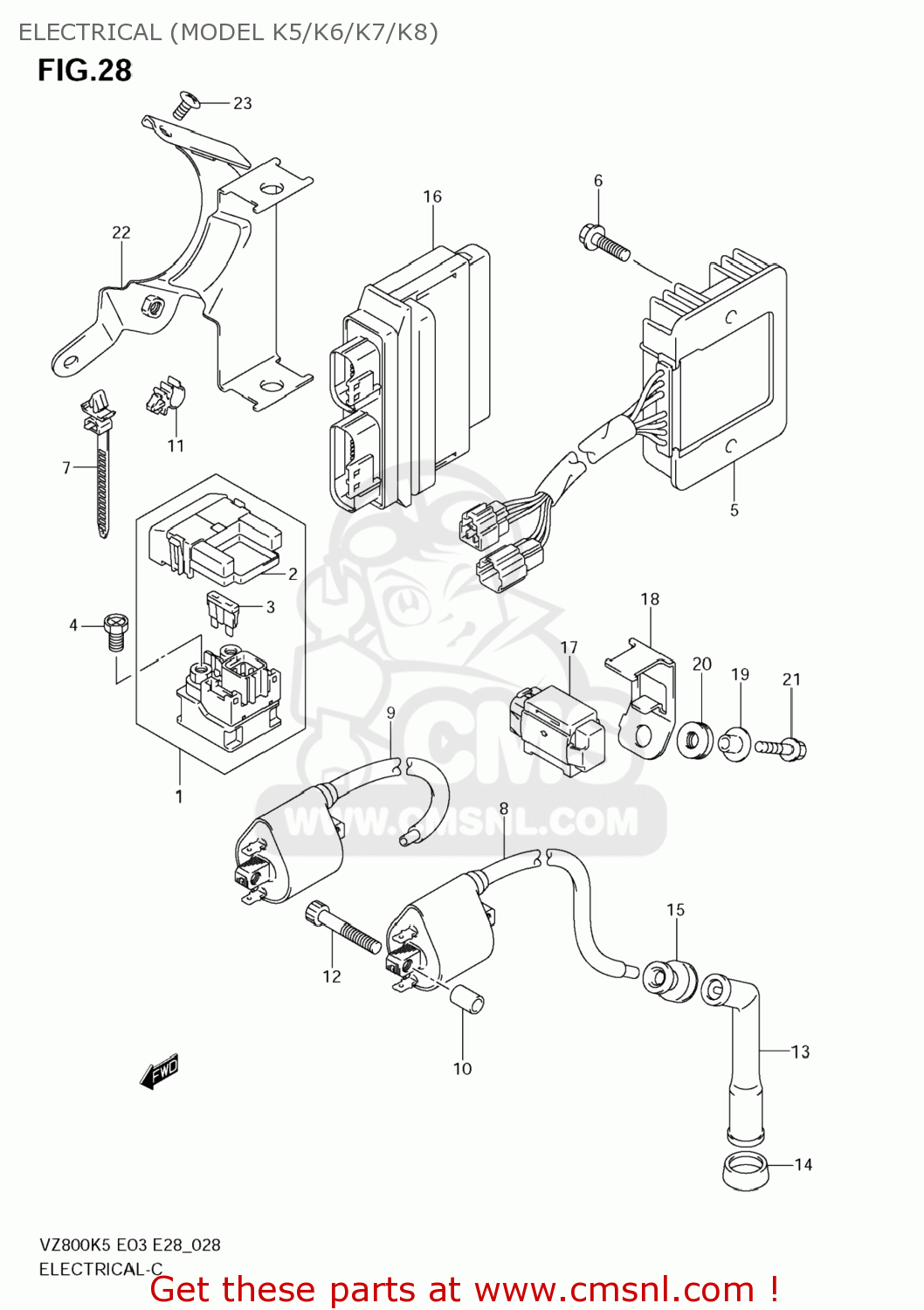ELECTRICAL (MODEL K5/K6/K7/K8) VZ800 BOULEVARD M50 2007 (K7) USA CALIFORNIA (E03 E33)