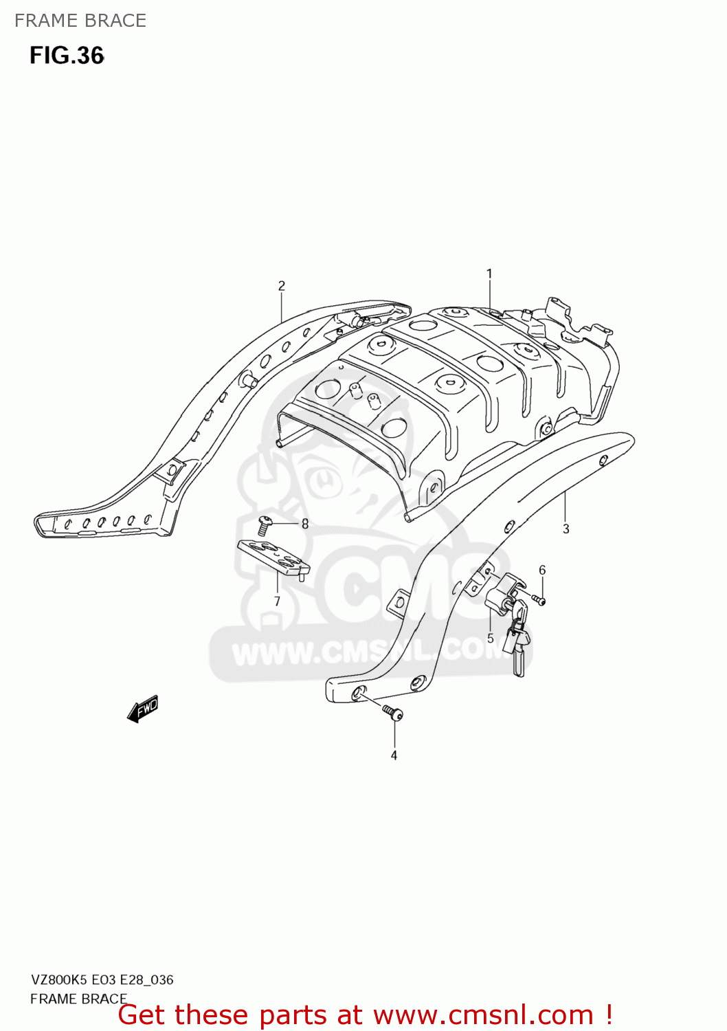 FRAME BRACE VZ800 BOULEVARD M50 2008 (K8) USA CALIFORNIA (E03 E33)