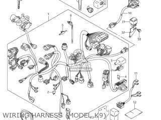 WIRING HARNESS (MODEL K9) - VZ800 BOULEVARD M50 2008 (K8) USA CALIFORNIA (E03 E33)