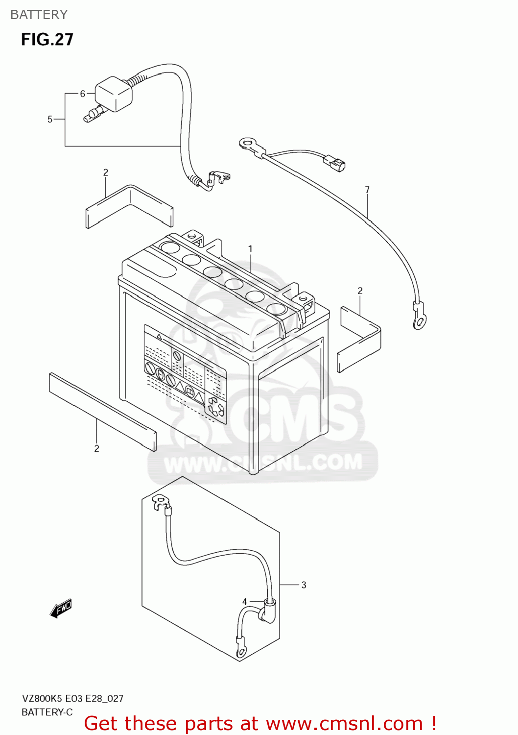 BATTERY VZ800 BOULEVARD M50 2009 (K9) USA CALIFORNIA (E03 E33)