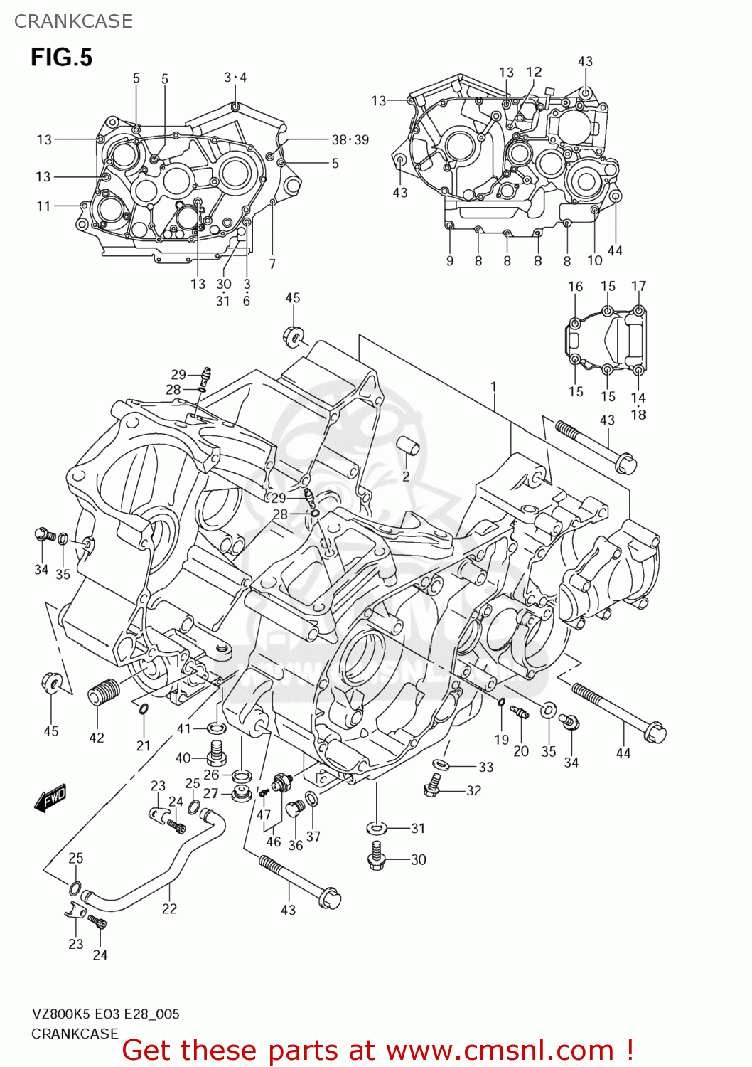 CRANKCASE VZ800 BOULEVARD M50 2009 (K9) USA CALIFORNIA (E03 E33)