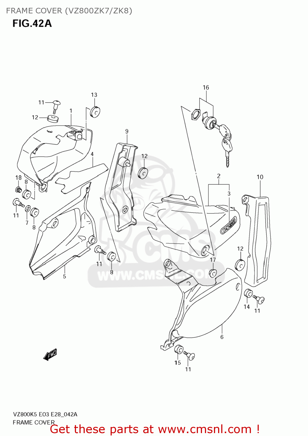 FRAME COVER (VZ800ZK7/ZK8) VZ800 BOULEVARD M50 2009 (K9) USA CALIFORNIA (E03 E33)