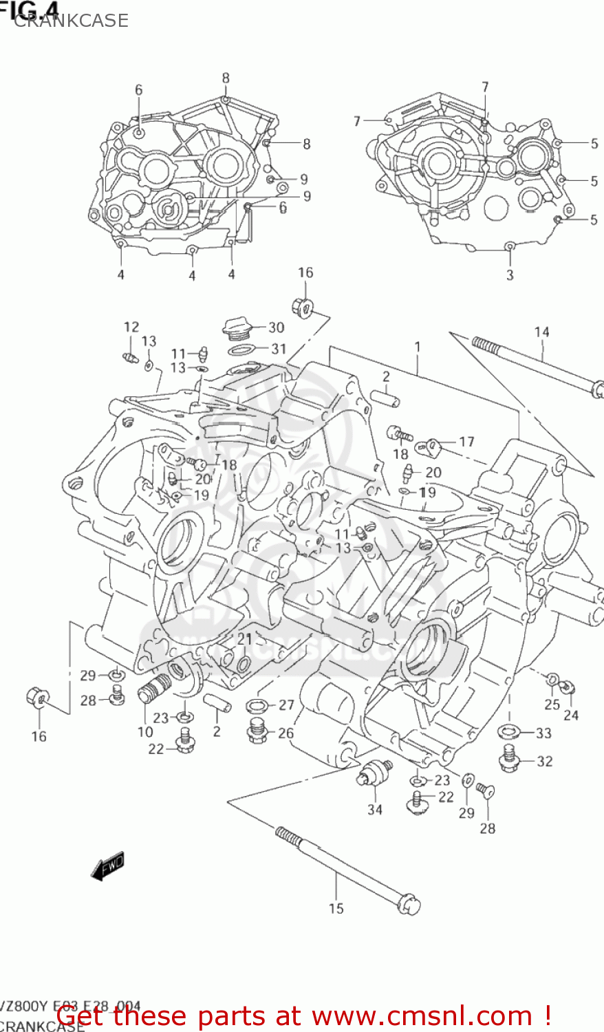 CRANKCASE VZ800 MARAUDER 1997 (V) USA (E03)