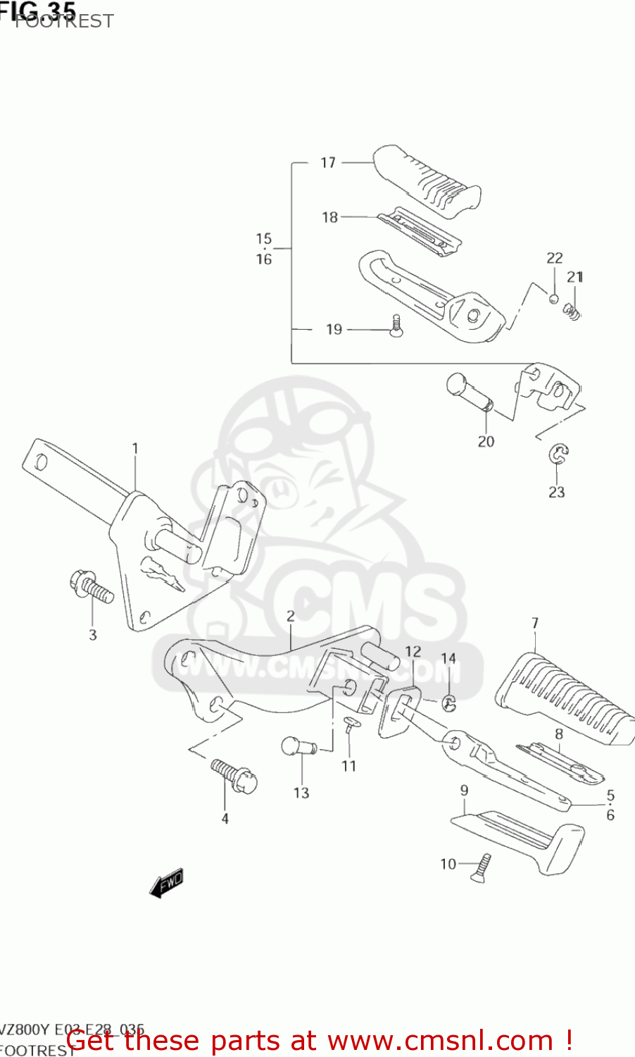 FOOTREST VZ800 MARAUDER 1997 (V) USA (E03)