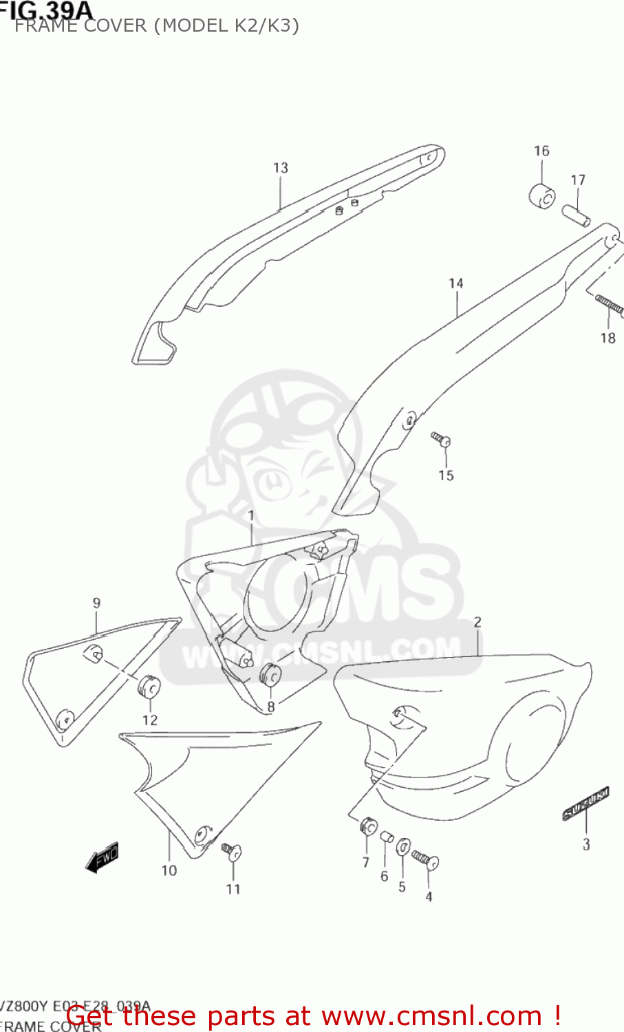 FRAME COVER (MODEL K2/K3) VZ800 MARAUDER 1997 (V) USA (E03)