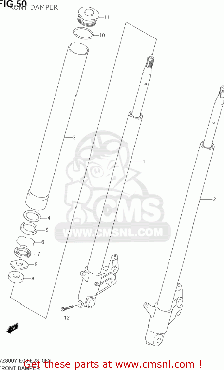 FRONT DAMPER VZ800 MARAUDER 1997 (V) USA (E03)