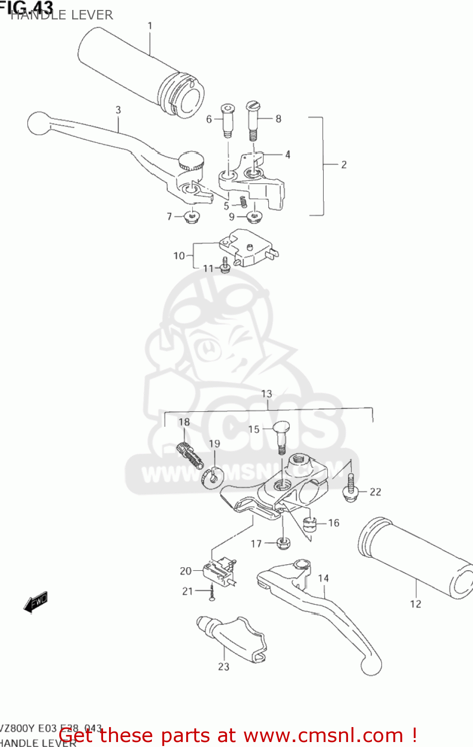 HANDLE LEVER VZ800 MARAUDER 1997 (V) USA (E03)