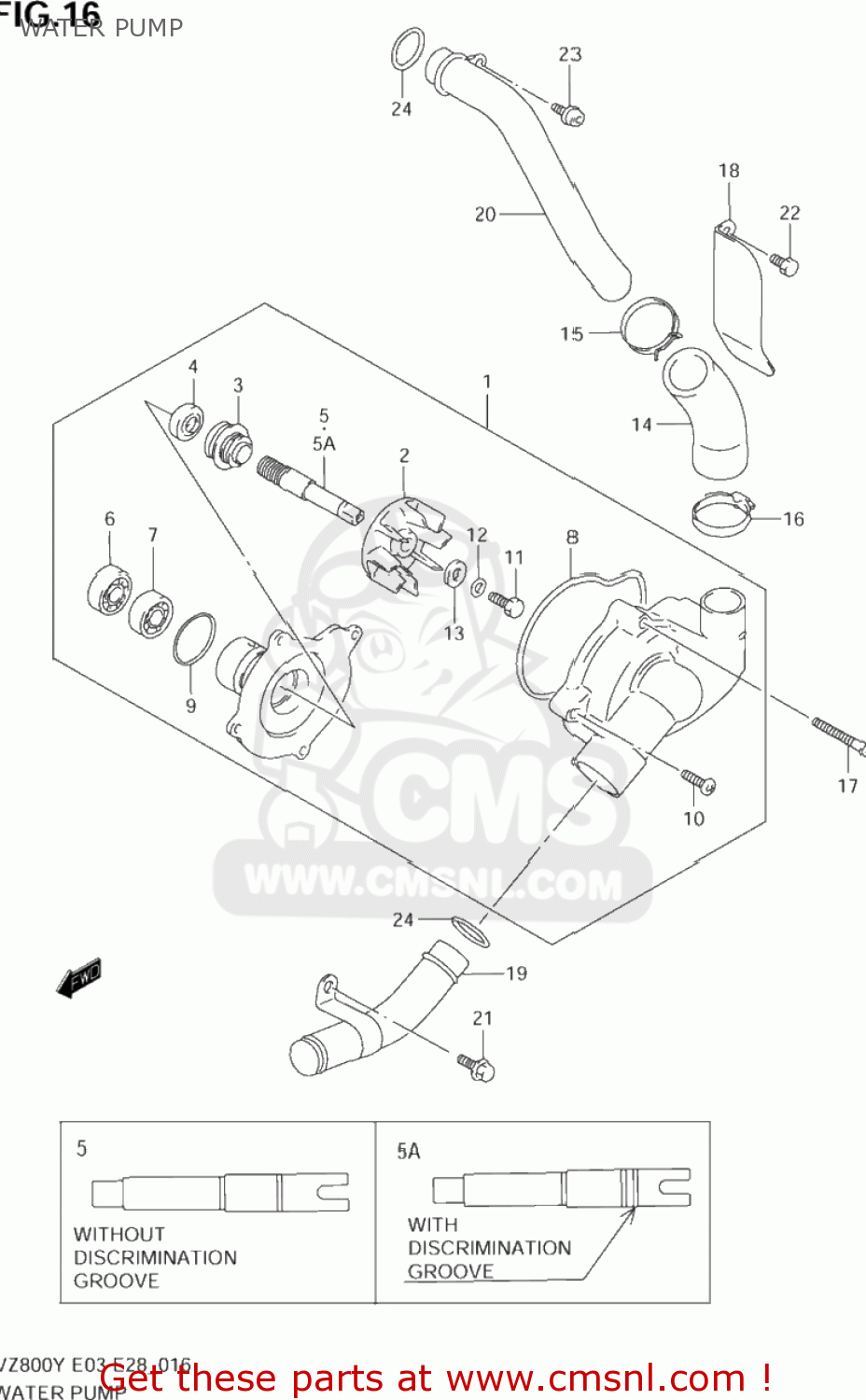 WATER PUMP VZ800 MARAUDER 1997 (V) USA (E03)