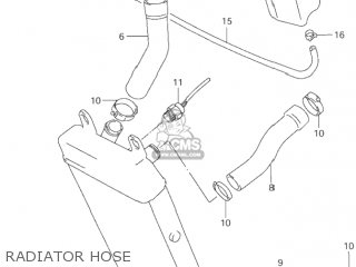RADIATOR HOSE - VZ800 MARAUDER 1997 (V) USA (E03)