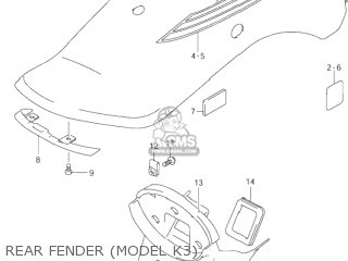 REAR FENDER (MODEL K3) - VZ800 MARAUDER 1997 (V) USA (E03)