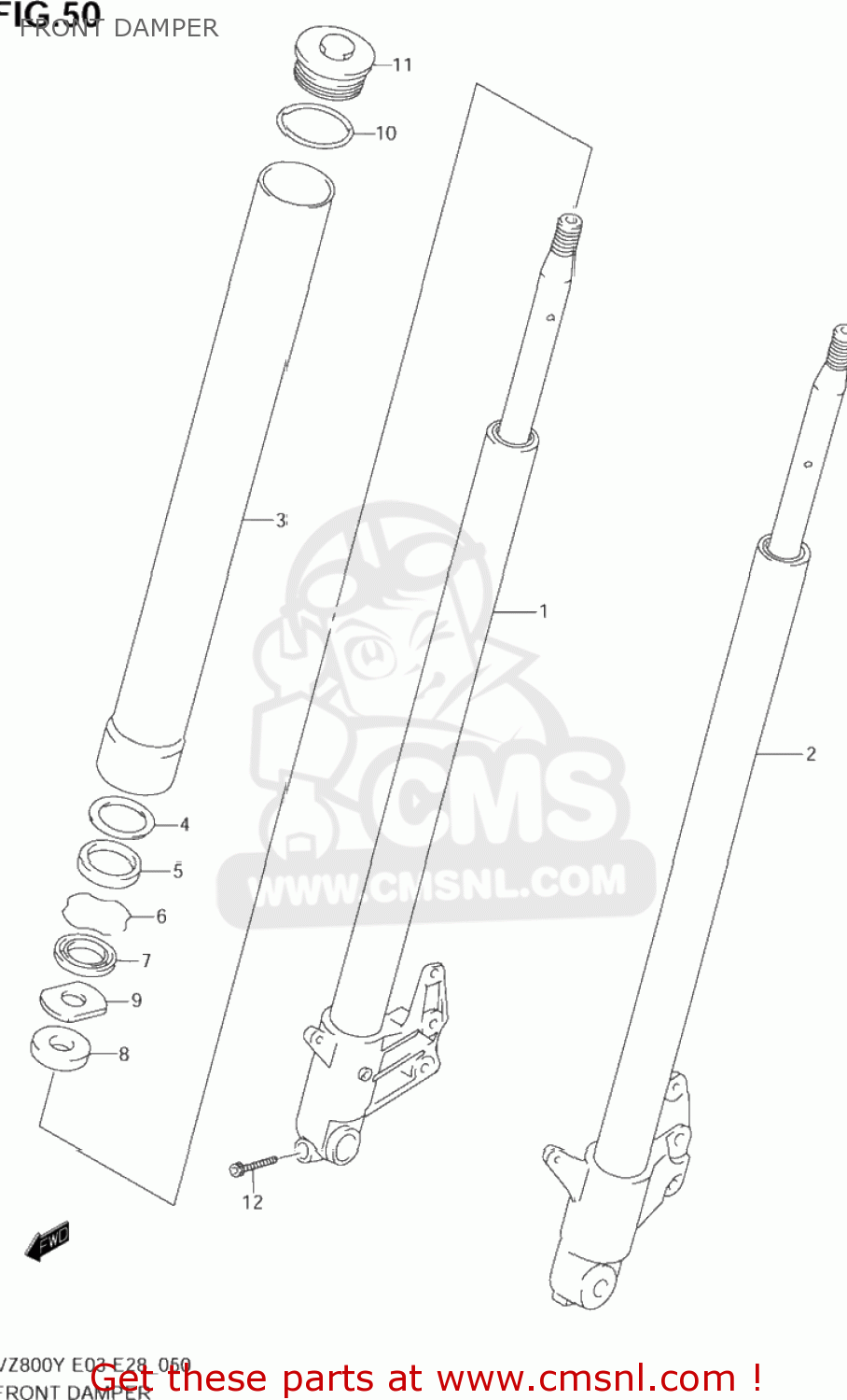 FRONT DAMPER VZ800 MARAUDER 1998 (W) USA (E03)
