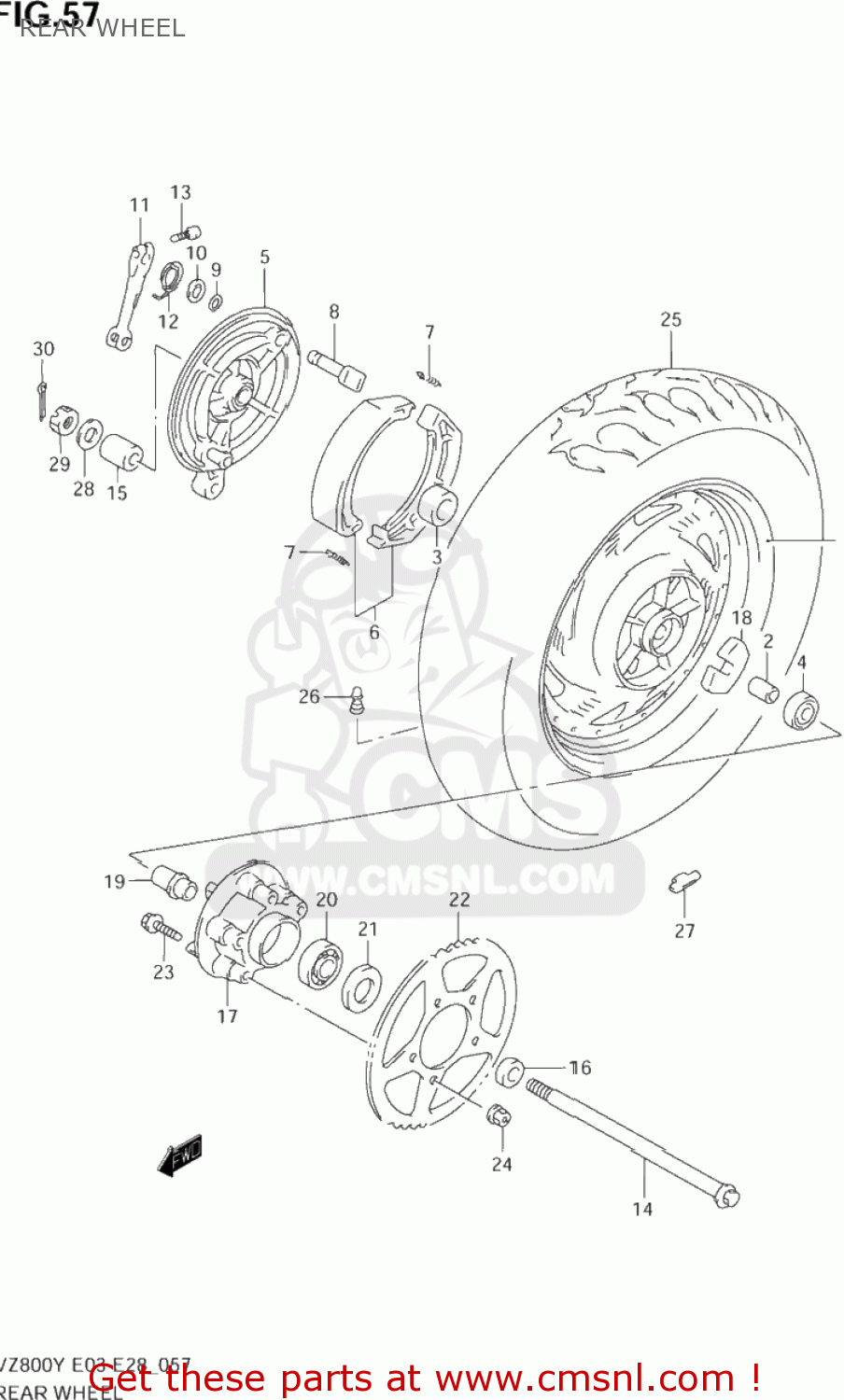 REAR WHEEL VZ800 MARAUDER 1998 (W) USA (E03)