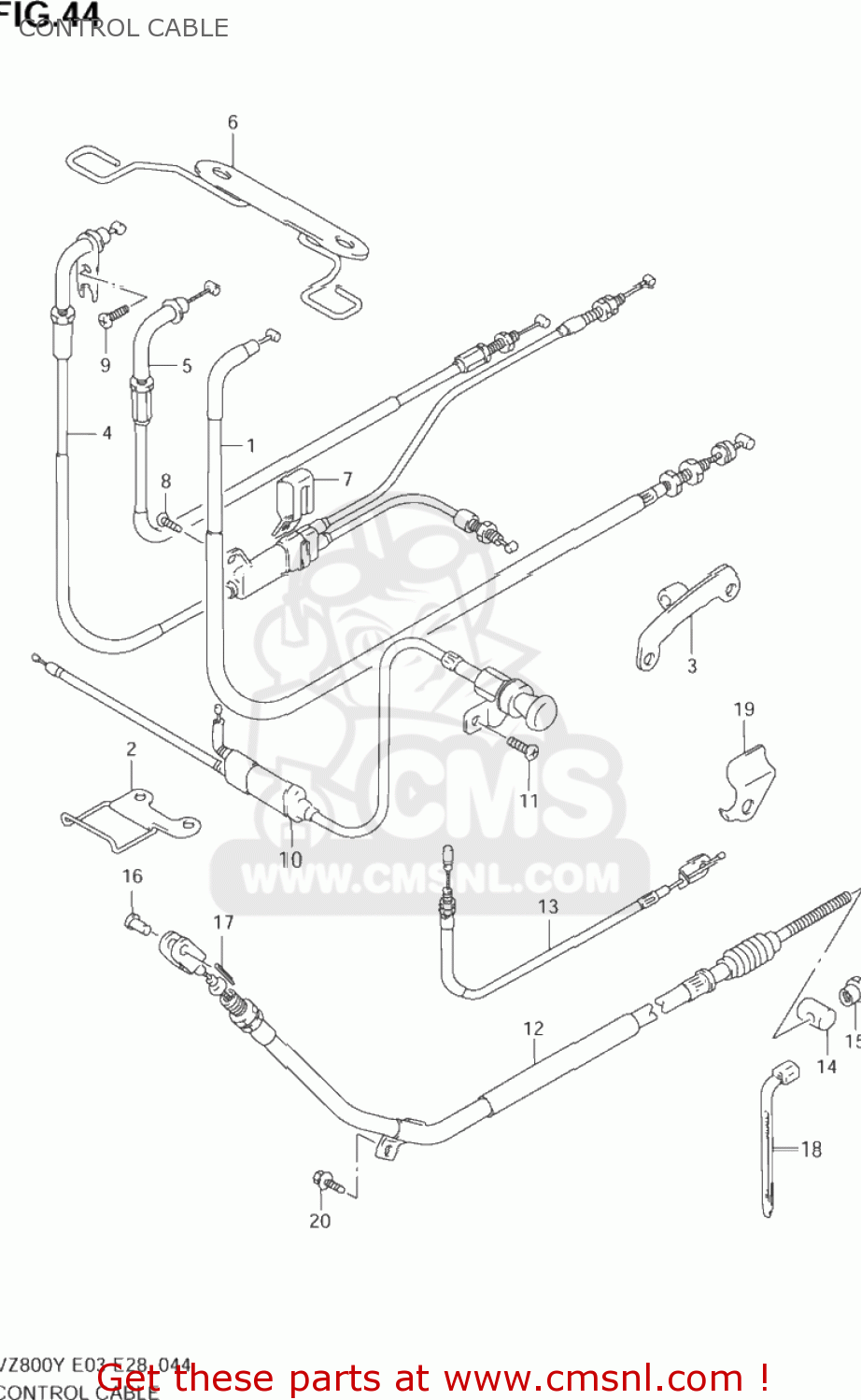 CONTROL CABLE VZ800 MARAUDER 1999 (X) USA (E03)