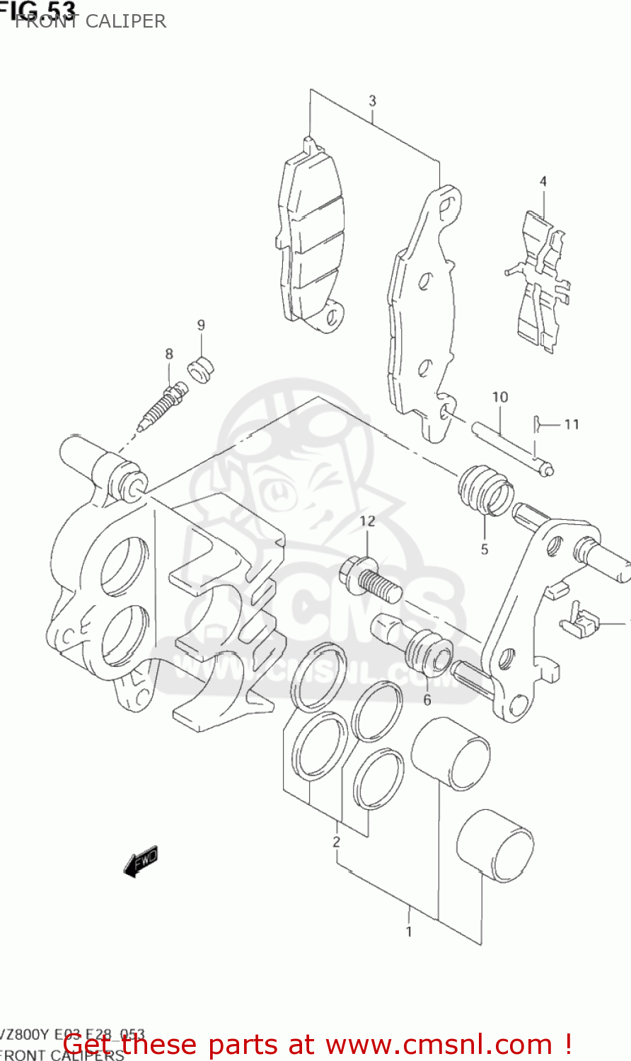 FRONT CALIPER VZ800 MARAUDER 1999 (X) USA (E03)
