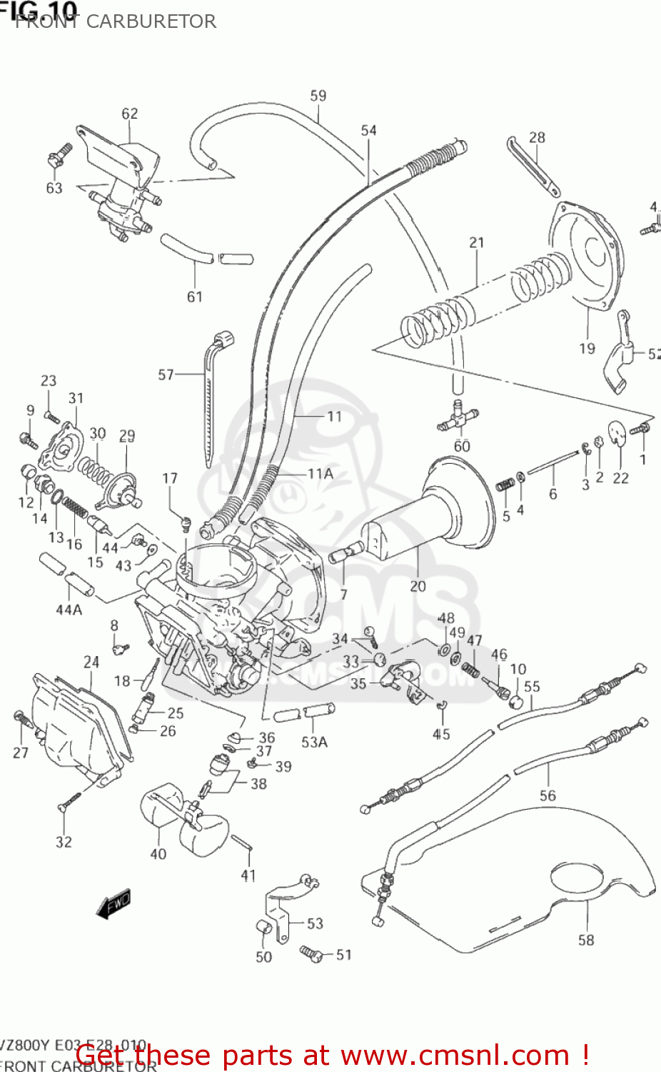 FRONT CARBURETOR VZ800 MARAUDER 1999 (X) USA (E03)