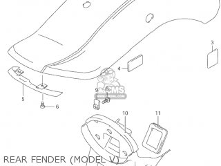 REAR FENDER (MODEL V) - VZ800 MARAUDER 1999 (X) USA (E03)