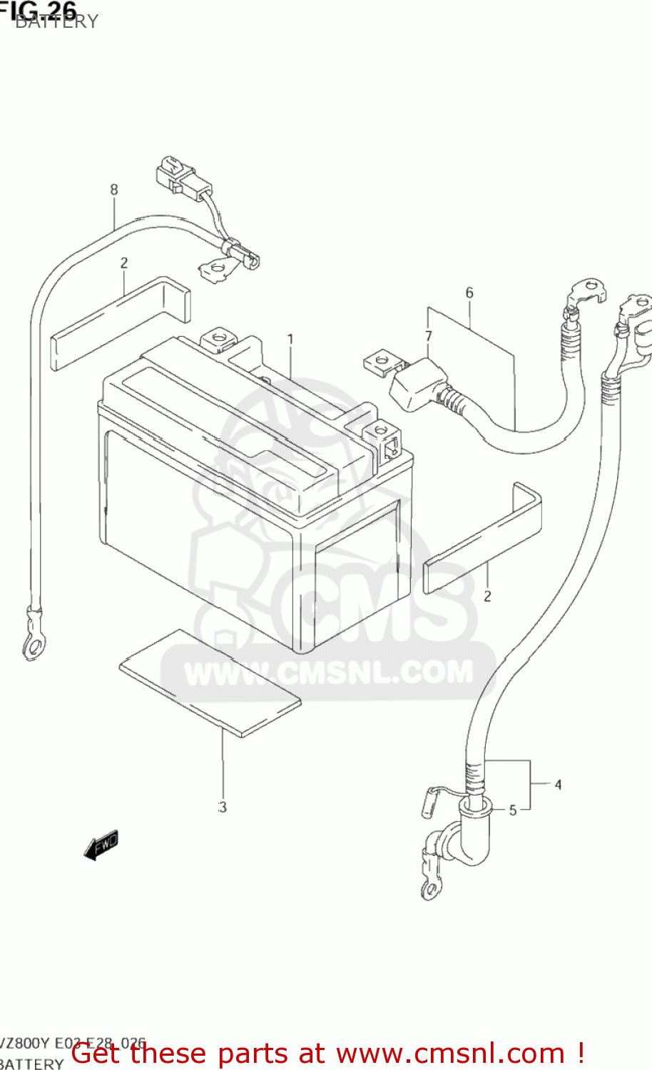 BATTERY VZ800 MARAUDER 2000 (Y) USA (E03)