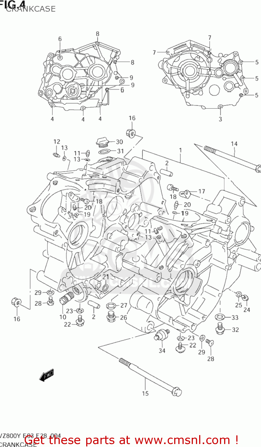 CRANKCASE VZ800 MARAUDER 2000 (Y) USA (E03)