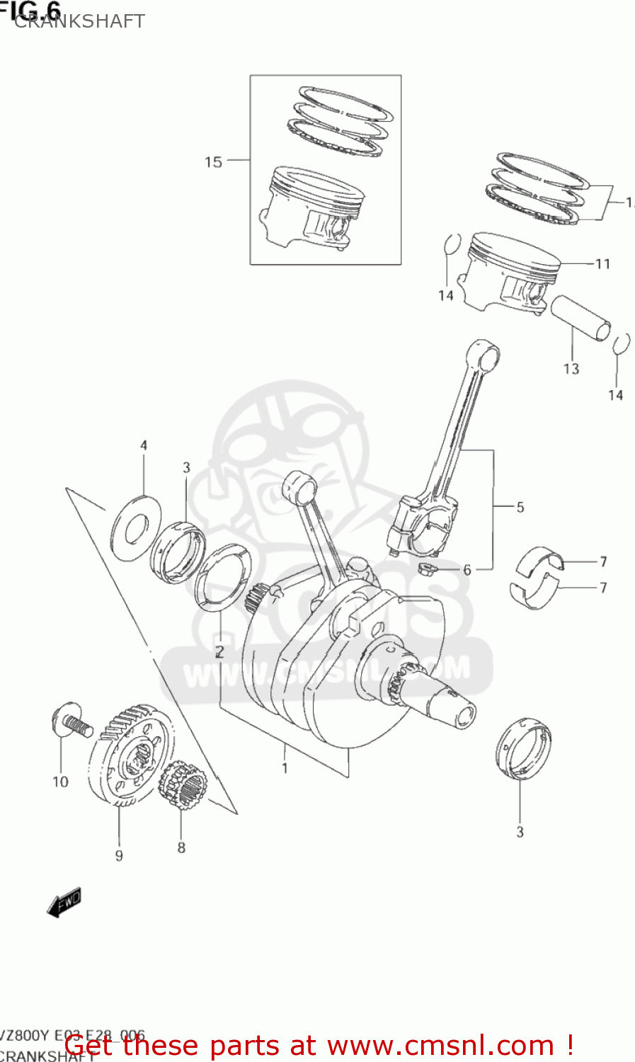 CRANKSHAFT VZ800 MARAUDER 2000 (Y) USA (E03)
