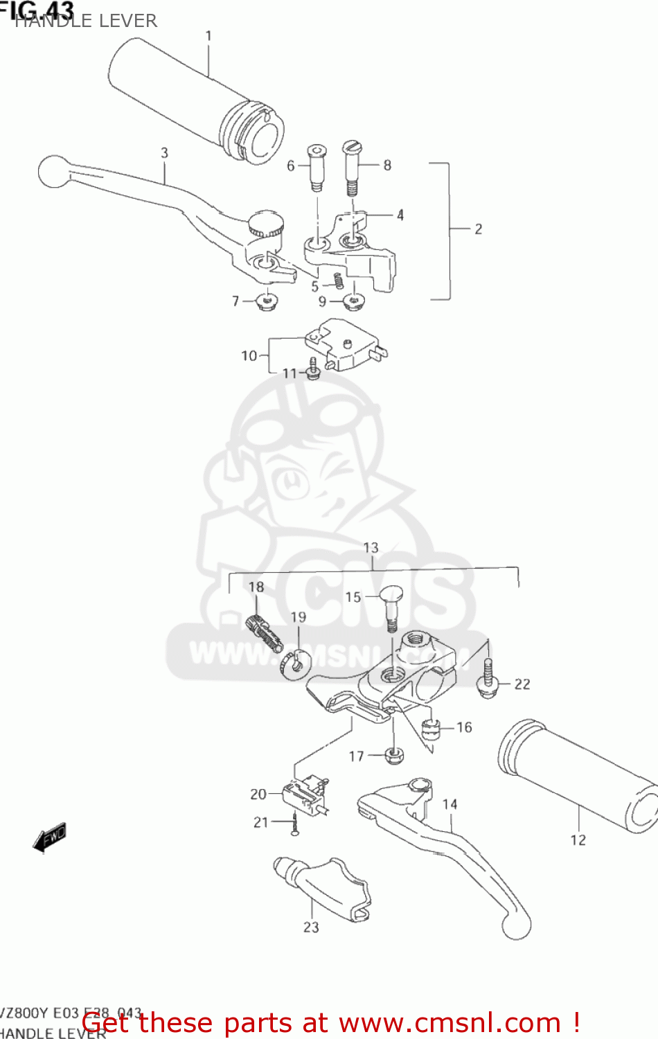 HANDLE LEVER VZ800 MARAUDER 2000 (Y) USA (E03)