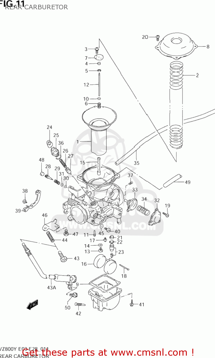 REAR CARBURETOR VZ800 MARAUDER 2000 (Y) USA (E03)