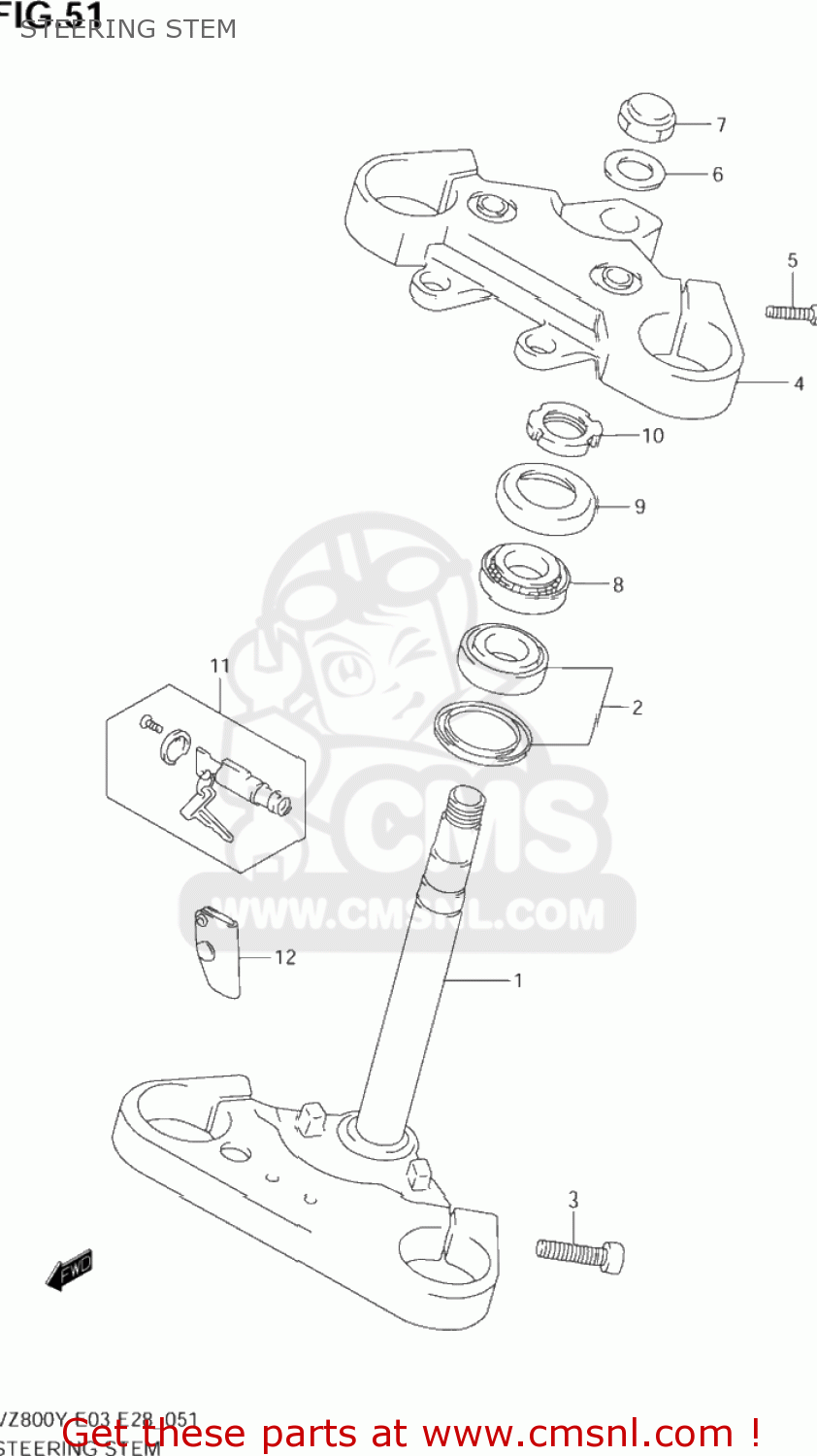 STEERING STEM VZ800 MARAUDER 2000 (Y) USA (E03)