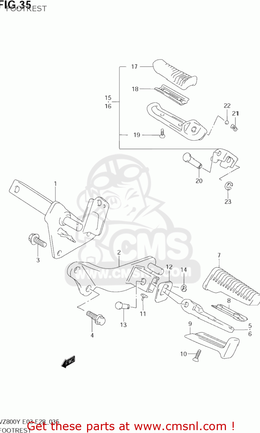 FOOTREST VZ800 MARAUDER 2001 (K1) USA (E03)