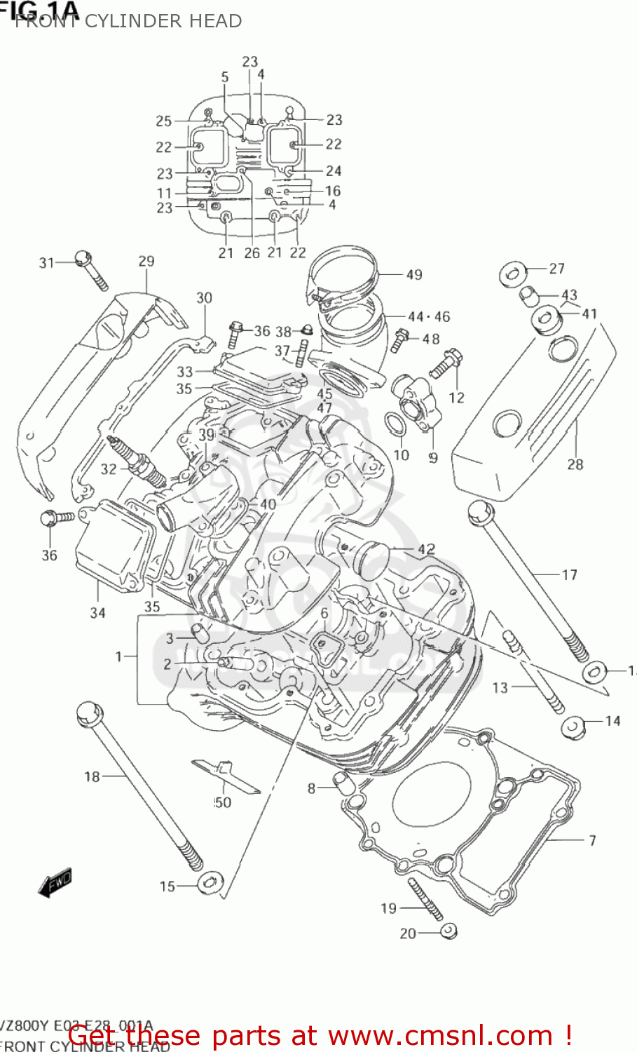 FRONT CYLINDER HEAD VZ800 MARAUDER 2001 (K1) USA (E03)