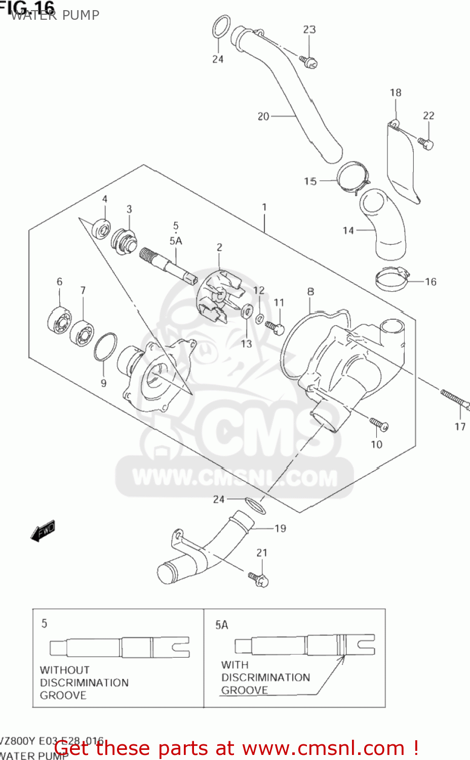 WATER PUMP VZ800 MARAUDER 2001 (K1) USA (E03)