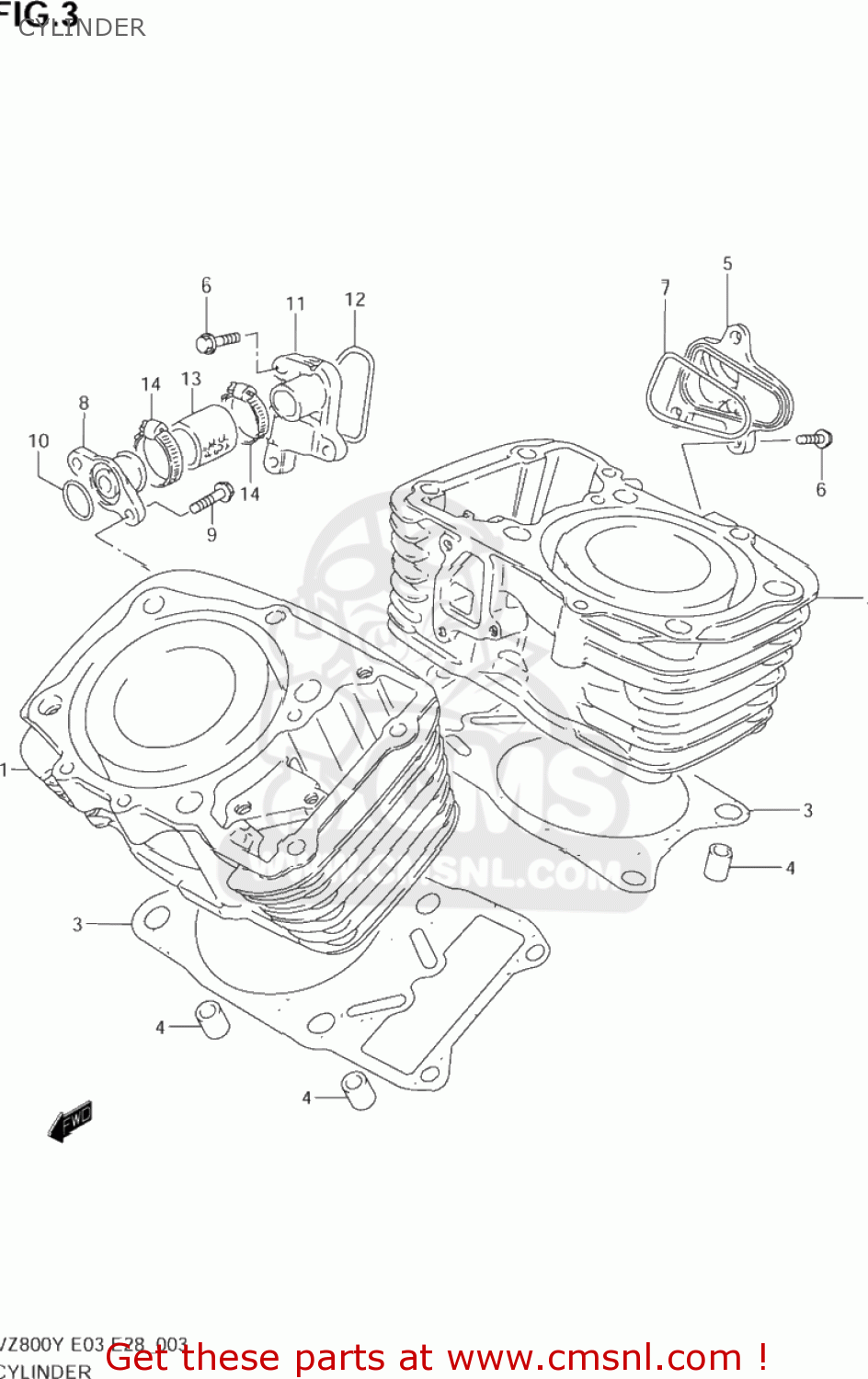 CYLINDER VZ800 MARAUDER 2002 (K2) USA (E03)