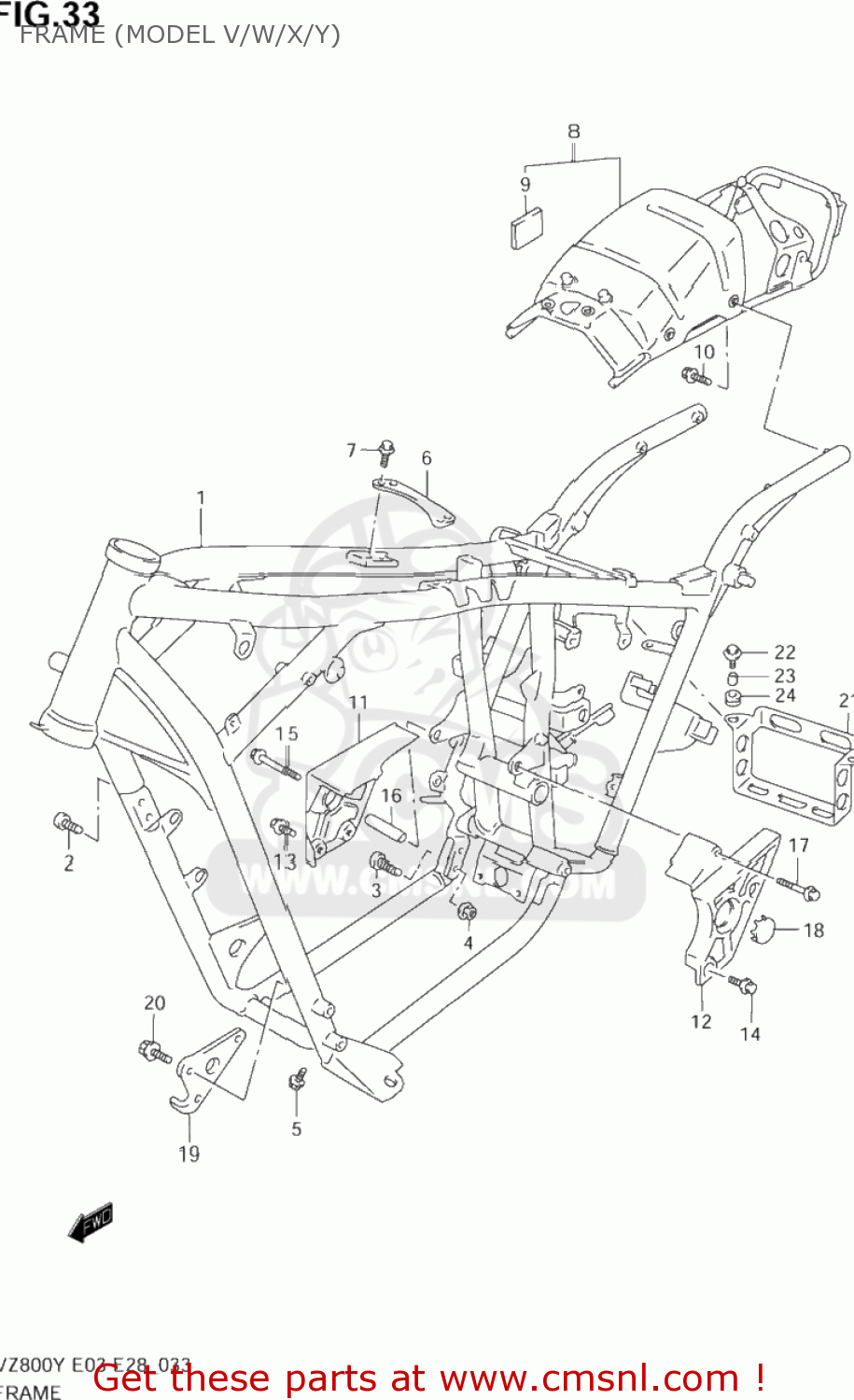 FRAME (MODEL V/W/X/Y) VZ800 MARAUDER 2002 (K2) USA (E03)
