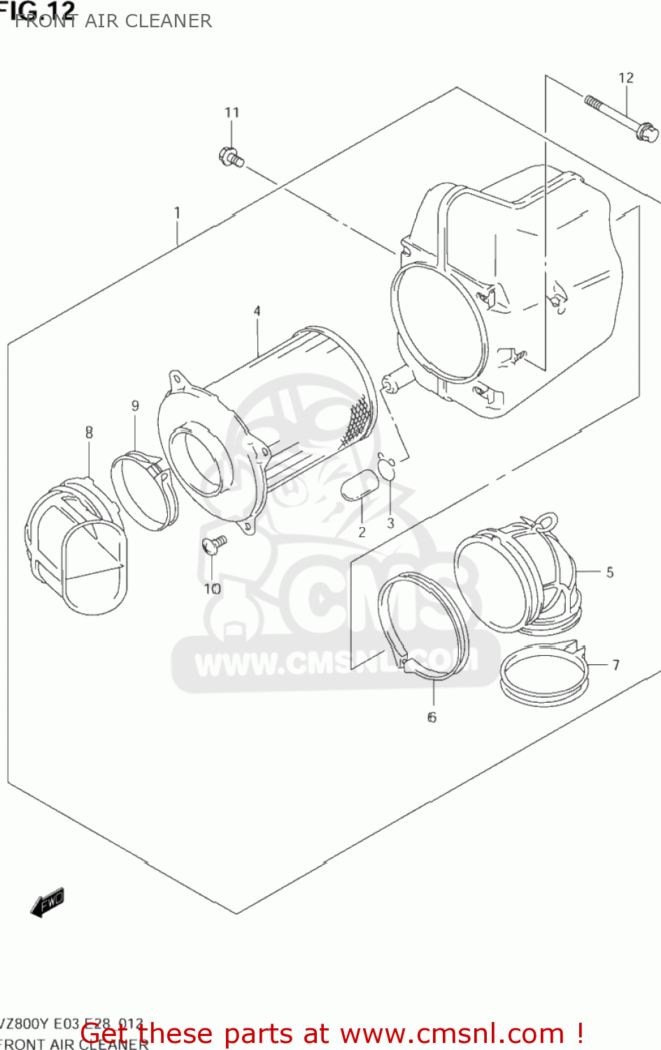 FRONT AIR CLEANER VZ800 MARAUDER 2002 (K2) USA (E03)