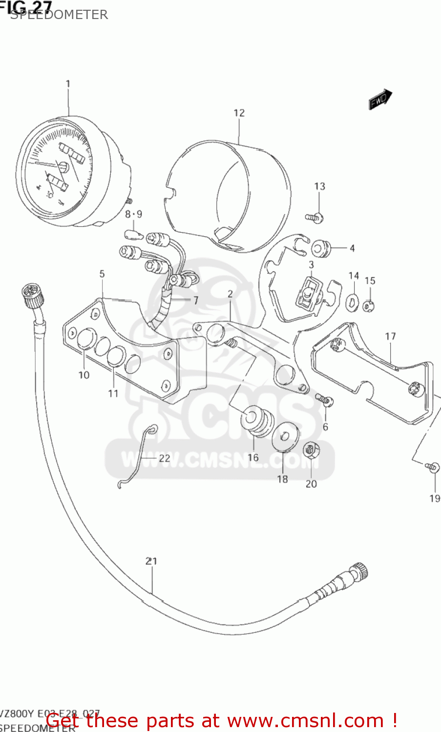 SPEEDOMETER VZ800 MARAUDER 2003 (K3) USA (E03)