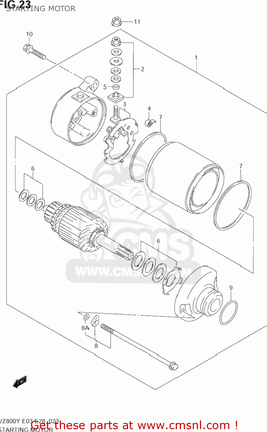STARTING MOTOR VZ800 MARAUDER 2003 (K3) USA (E03)