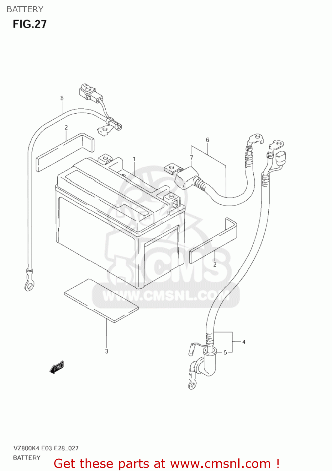 BATTERY VZ800 MARAUDER 2004 (K4) USA (E03)